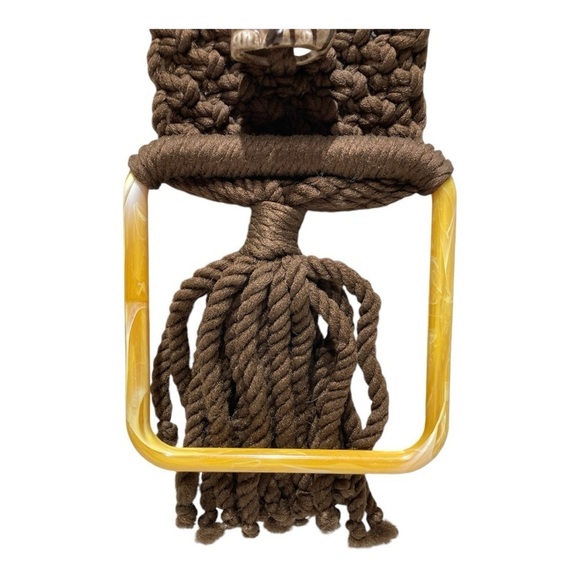 Vintage 1970’d Macrame Towel Holder With Racoon - Picture 4 of 5